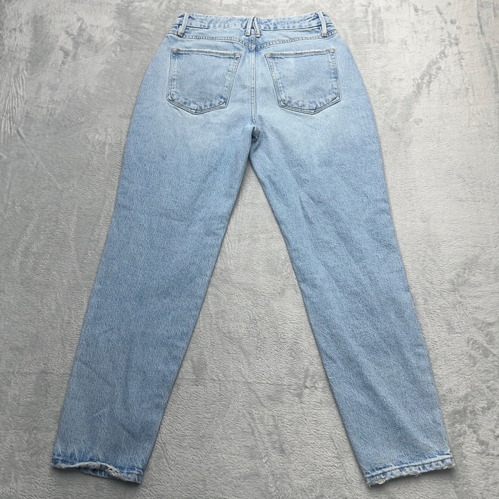 Good American High Rise Straight Leg Jeans Light Wash Denim Size 0 25 - Picture 8 of 9